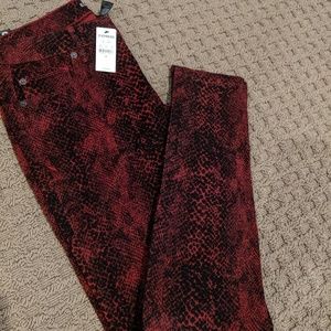 BRAND NEW - Pants, Red, Snake Print (size 6)